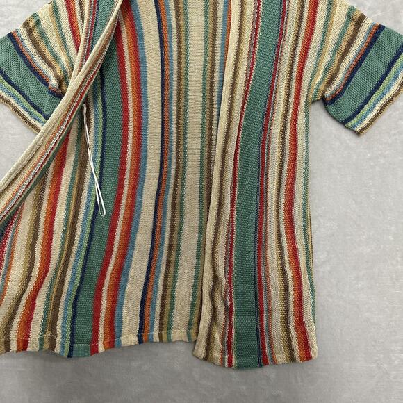 Lauren Ralph Lauren Striped Serape Southwest Western Cardigan Linen Womens Small - Picture 6 of 12